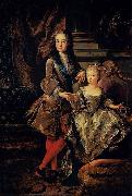 Francois de Troy Portrait of Louis XV of France with his Spain oil painting artist